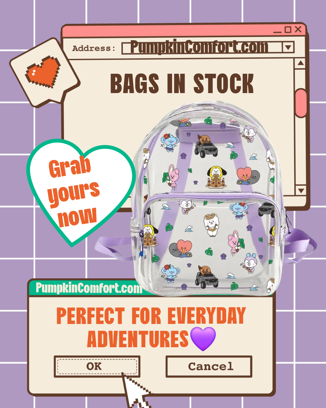 Boracation Clear Backpack (Ready to Ship)